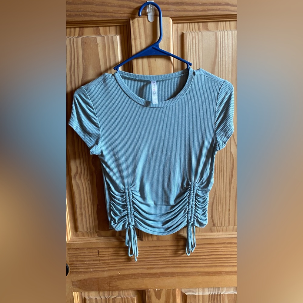 Light blue crop top, size small, made by Love Charm.